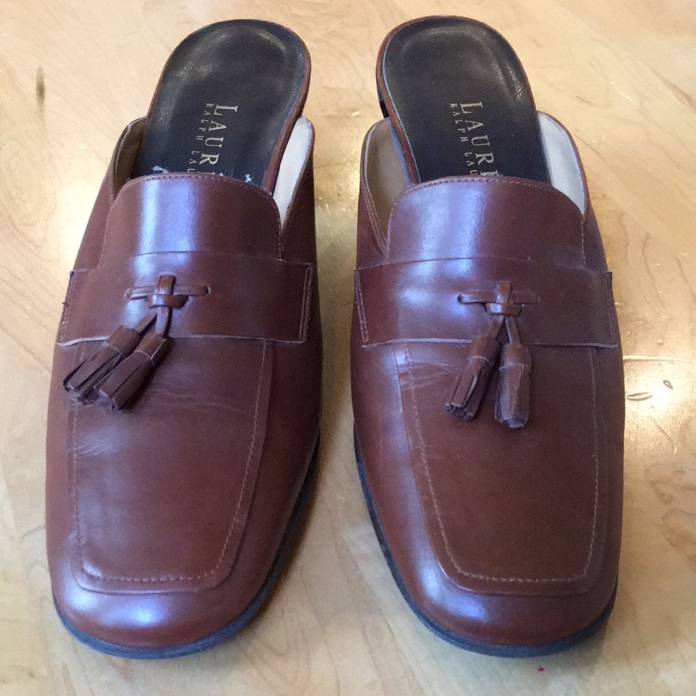 LRL Lauren Ralph Lauren | Leather Loafer Mules - Picture 4 of 12